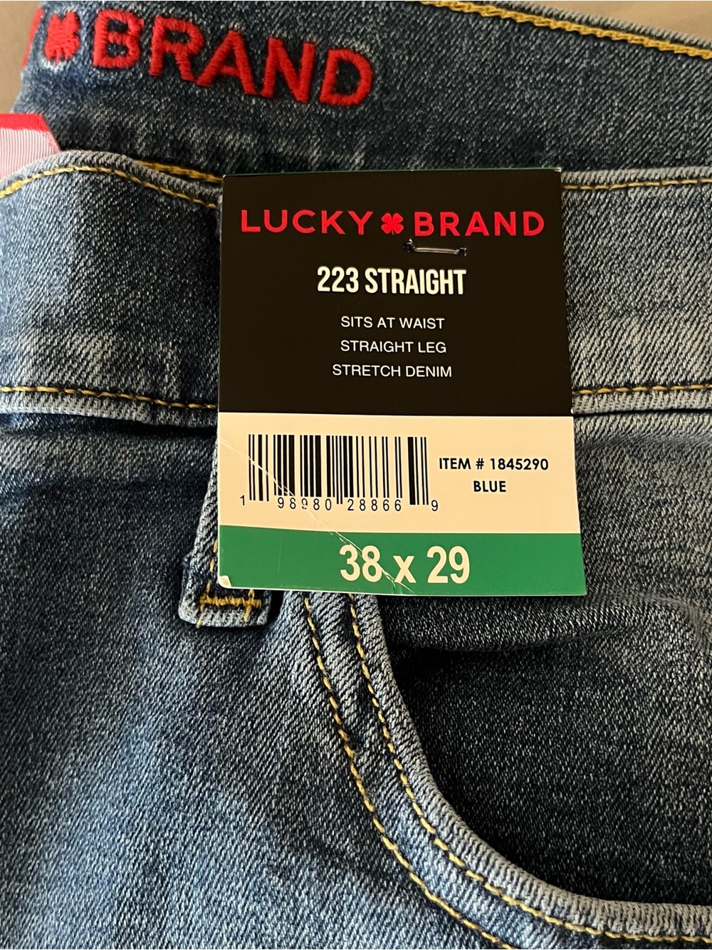 NWT Lucky Brand 223 Straight Leg Jeans in Medium Blue Wash